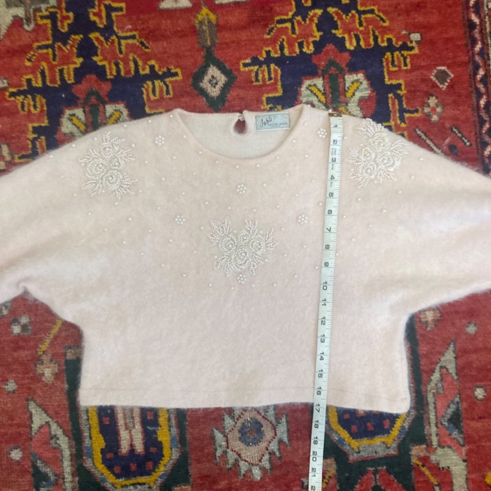 Vintage Cropped Beaded Pearl Sweater - Picture 6 of 9